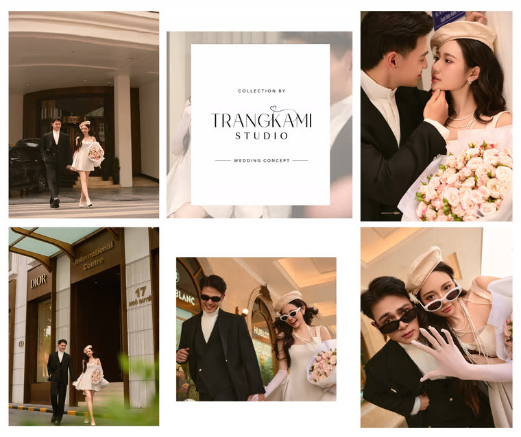Concept ảnh cưới Phố Âu sang chảnh — Kiến trúc châu Âu, kính râm, hoa hồng phấn — Trang Kami Studio