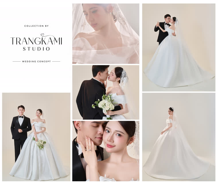 Concept ảnh cưới Váy xòe kinh điển — Váy cưới xòe lớn, voan dài phủ mặt — Trang Kami Studio